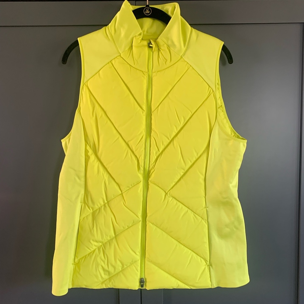 Athleta Bright Yellow Quilted Vest.  Size L.